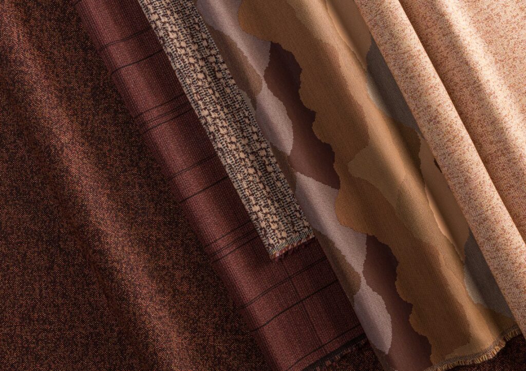 A handful for fabric samples from the Red Rocks Collection.