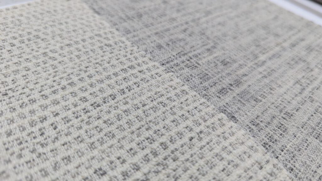 A swatch of Replin by Hainsworth’s sustainable transport collection.